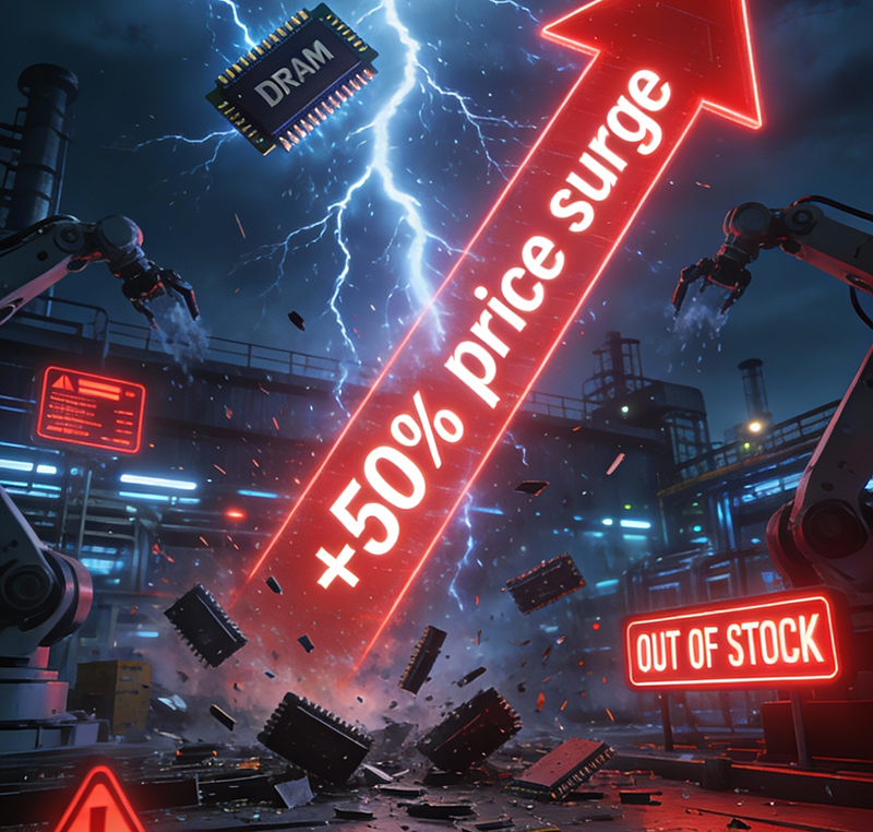 智能制造領域2026開年就炸雷！內存價格暴漲50%，你知道是什么原因嗎？